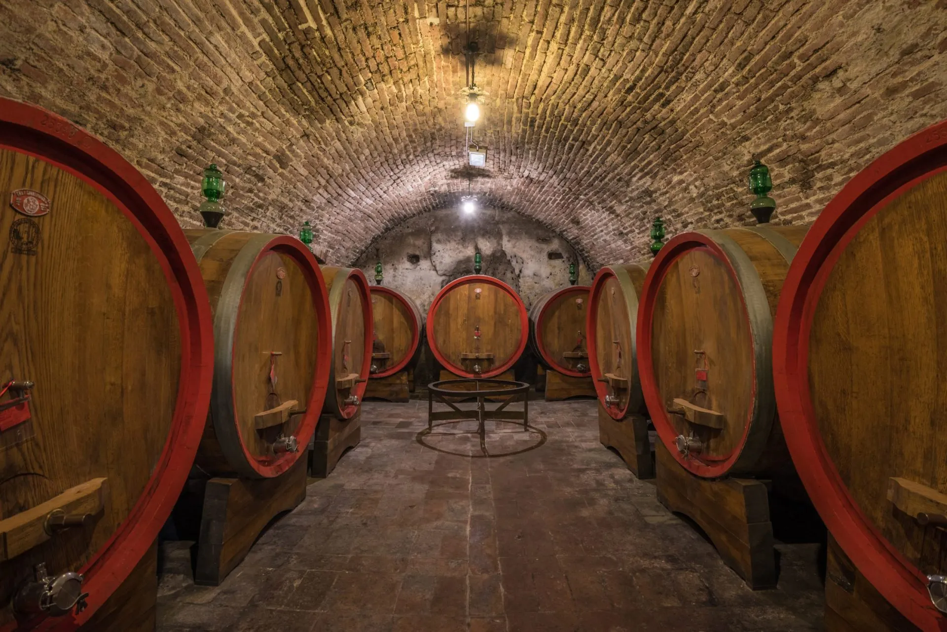 Wine barrels (botti) in a Montepulciano cellar, Tuscany